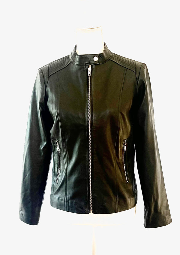 Eva Cafe' Racer Leather Jacket