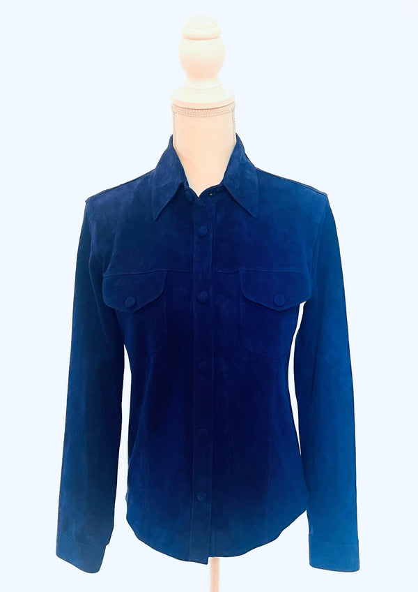 Emily Blue Sapphire Leather Shirt