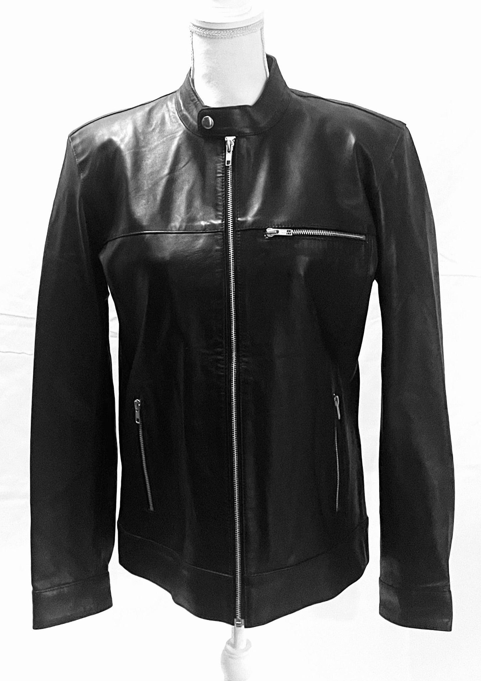 Julius Black Cafe' Racer Leather Jacket – La Pelle - Designer Leather