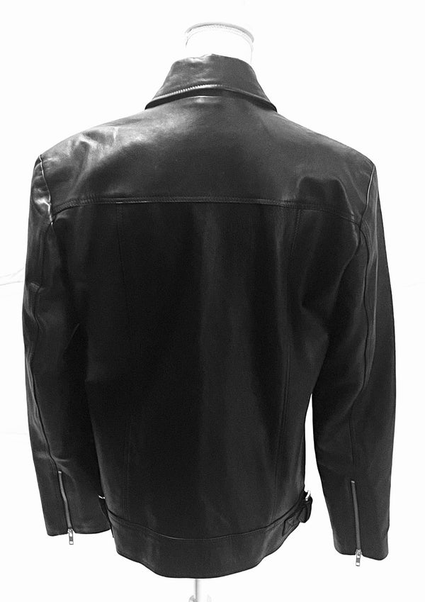 Julian Black Cafe' Racer Leather Jacket