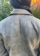 Axl Distressed Espresso Brown Leather Moto Jacket