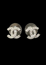 Julia Capri 18K White Gold Plated Luxury Designers Letters Stud Earrings