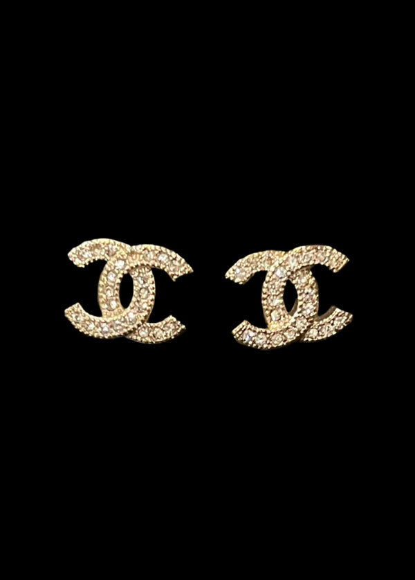 Julia Capri 18K Gold Plated Luxury Designers Letters Stud Earrings