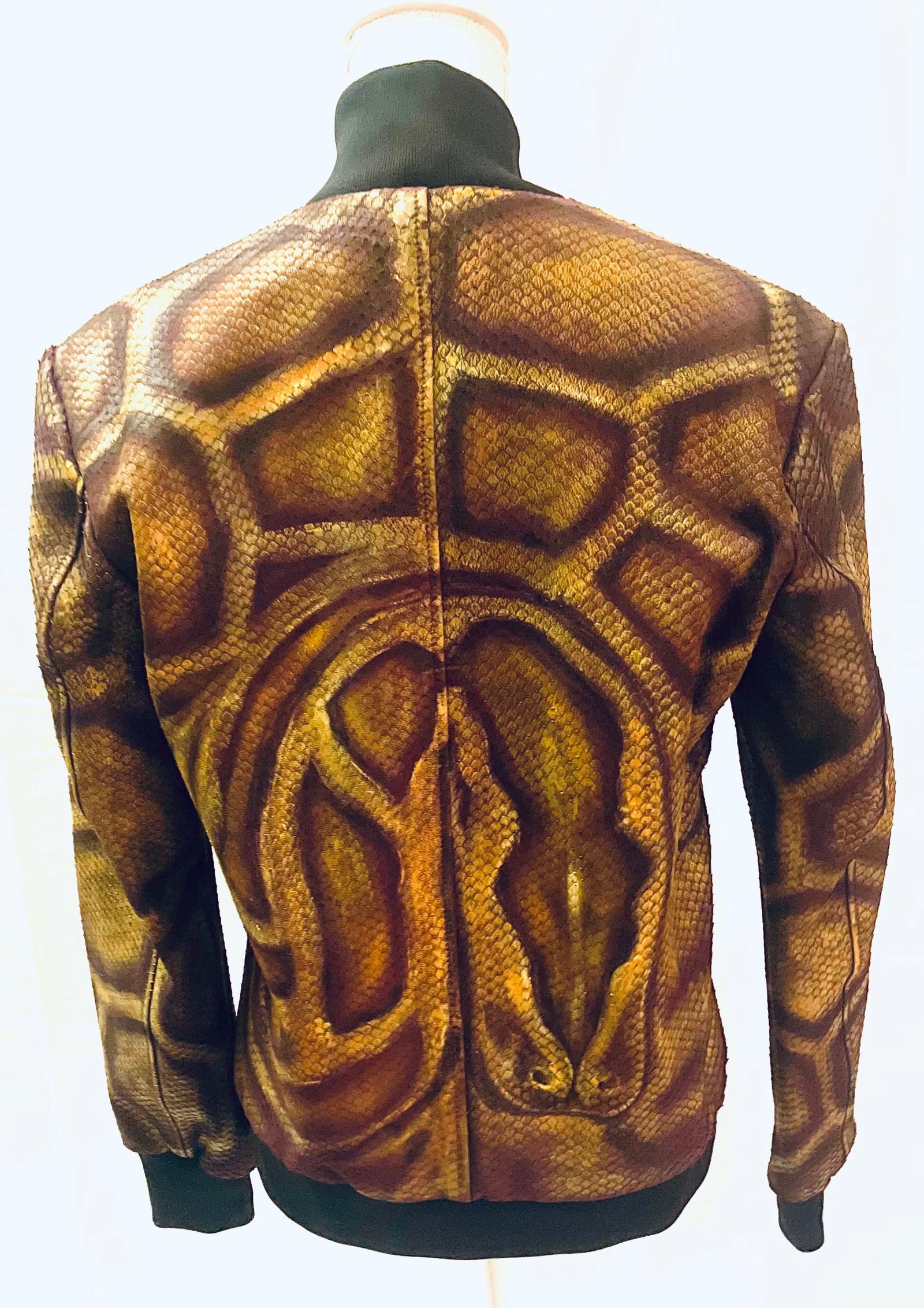 Jaden Hand-Painted Embossed Snake Leather Jacket – La Pelle