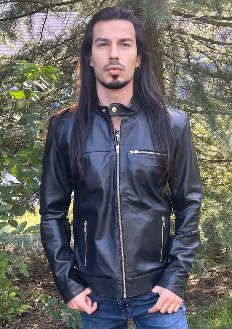 Julius Black Cafe' Racer Leather Jacket – La Pelle Designer Leather